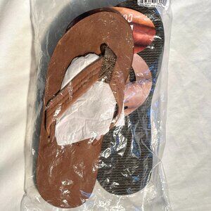 Rainbow Sandals Men's Leather Strap Nogales Wood Sz L 9.5-10.5 NWT